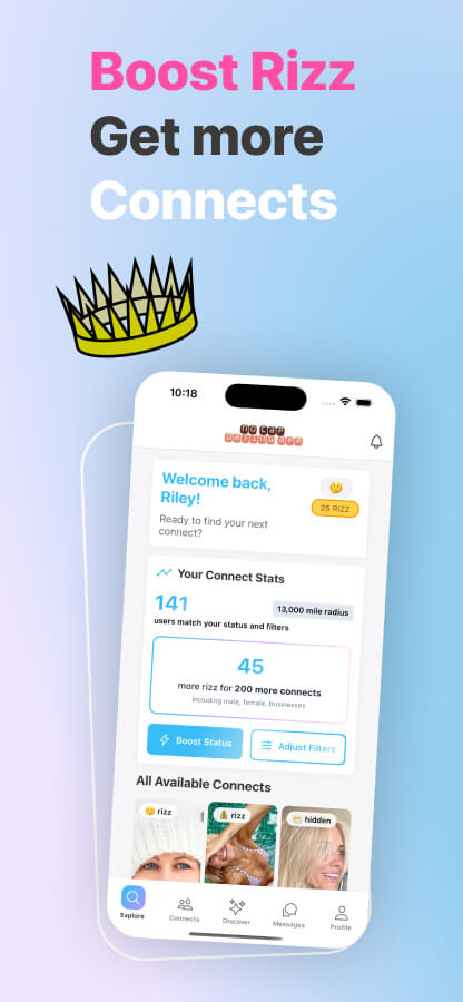 Discover screen — curated matches and filters
